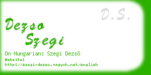 dezso szegi business card